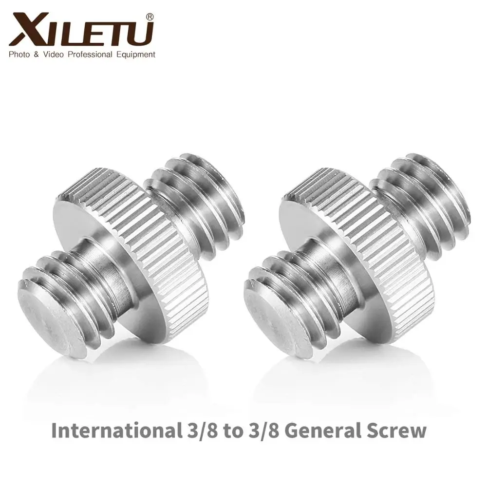

XILETU XDS-11 Double Head Stud Adapter 3/8 Male to 3/8 Male Thread Screw for Flash Mount Holder Stand