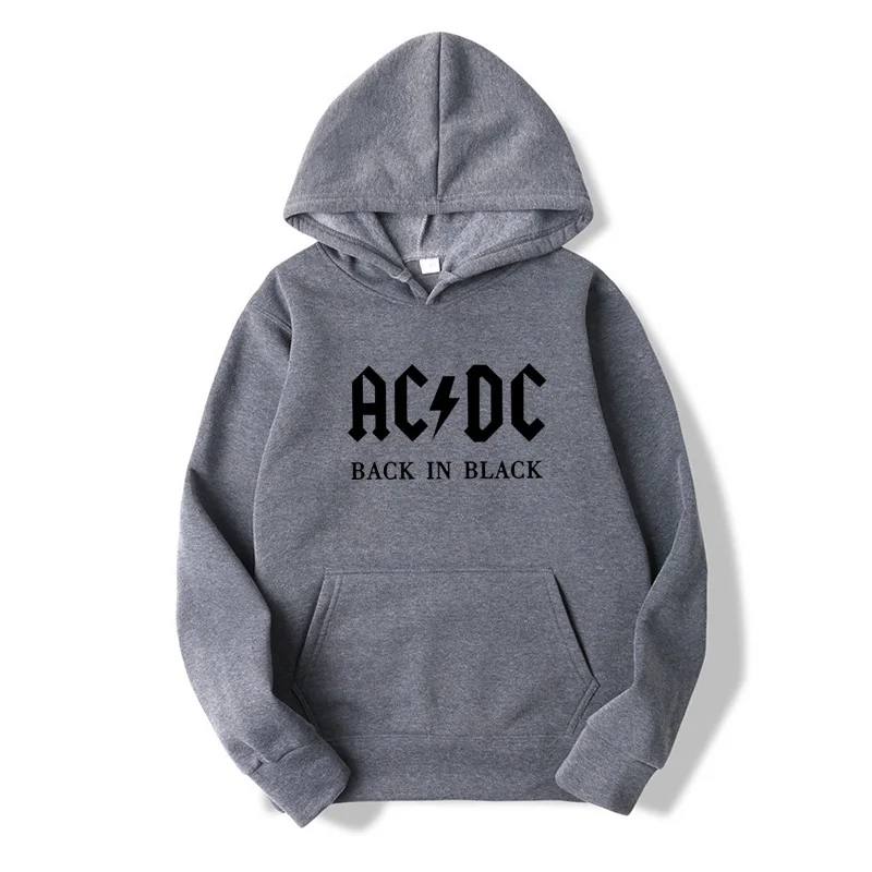 AC/DC Группа рок Харадзюку толстовки женские ACDC черная печатная буква худи с принтом хип хоп Рэп музыка топы с длинными рукавами