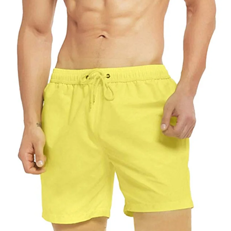 Мужские пляжные шорты, меняющие цвет, Пляжные штаны для мальчиков, быстросохнущие, высокая температура, Dis color ation, мужские шорты для бега, спортзала, летние шорты для плавания
