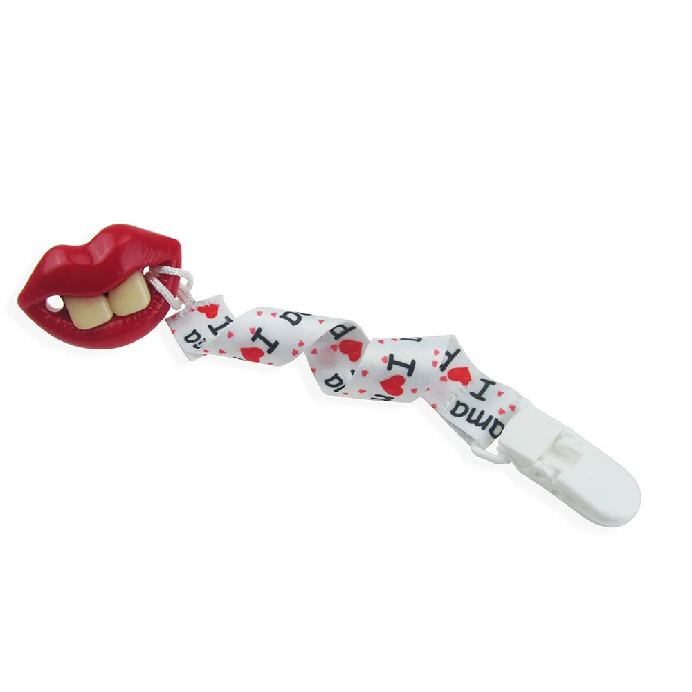 2020 New Baby Pacifier Beard Teeth Red Lip Silicone Nipple Infant Appease Nipple Fashion Cute Baby Gel Nipple for Baby Gifts