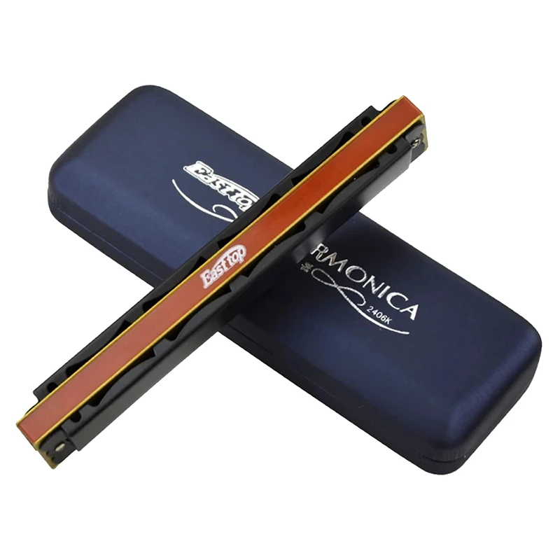 Palhetas de Bronze Easttop Tremolo Gaita Buracos Boca Órgão Abs Pente Harpa Instrumentos Musicais Chave c East Top T2406k Profissional 24 - Image 3