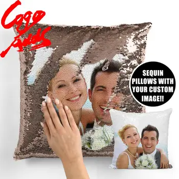 

DIY Mermaid Sequin Cushion Cover Photo customization pillow cover Car Magical Color Changing Reversible PillowCase 40X40