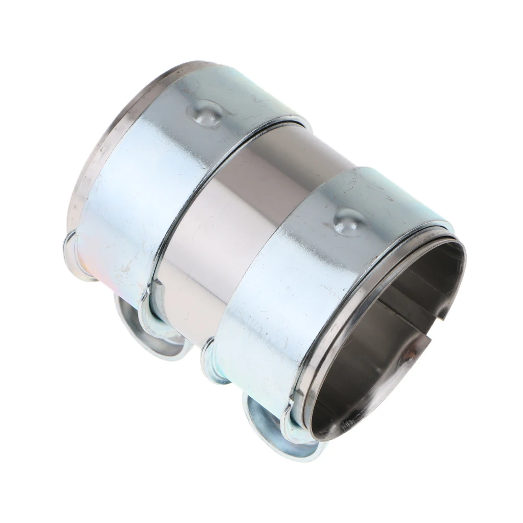 High Quality Mild Stainless Steel Clamp Car Exhaust Pipe Clip Tail Throat Hoop 63mm Inner Diameter Silver