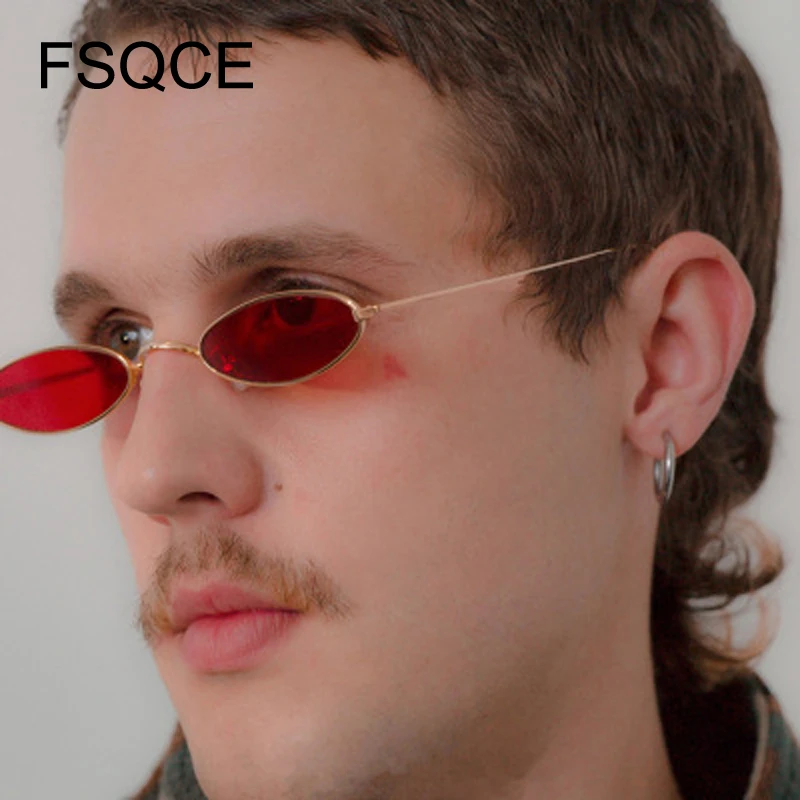 

Men Sunglasses Fashion Cool Small Oval Metal VECTOR Style Sunglasses Women Men Street Snap Brand Design Sun Glasses Oculos De