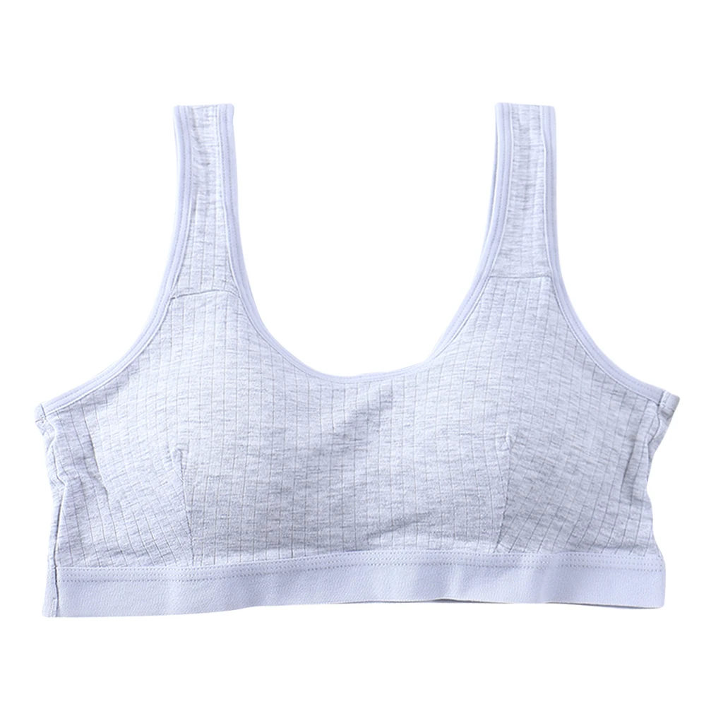 Girl's Seamless Puberty Bra Yoga Tank Top Wireless Cotton Bralette Teenager Bra Training Bra Children Kids Underwear Clothing