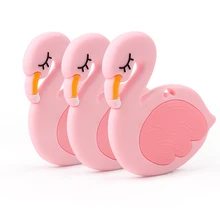 Anneau de dentition en Silicone de qualité alimentaire, 1 pièce, perles de cygne à mâcher sans BPA, petite tige de dentition pour bébé, produits de soins pour nourrissons 