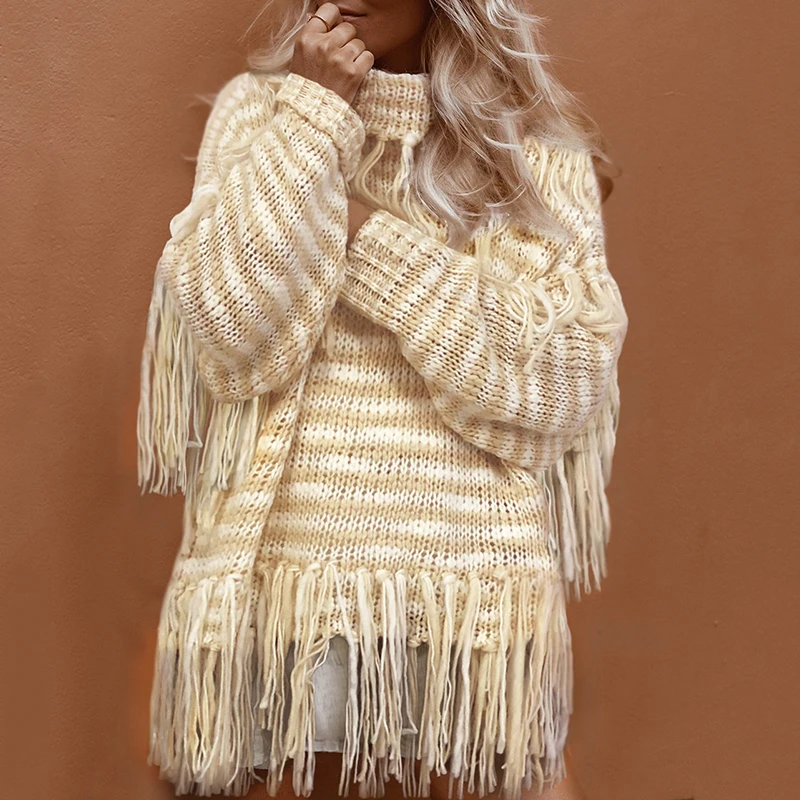 Poncho Limited Jumper De Inverno Feminina Europe And The 2019 Autumn Winter New Loose Sweater High Collar Fringed Women's Women Poncho Limited Jumper De Inverno Feminina Europe And The 2019 Autumn Winter New Loose Sweater High Collar Fringed Women's Women