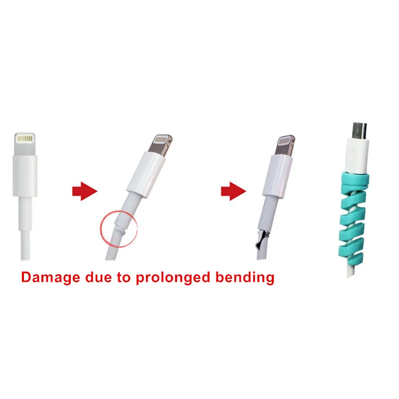 Спиральный кабель протектор линии передачи данных пучки для iPhone iPad samsung Xiaomi huawei USB наушники с зарядным устройством силиконовая бобина защитный