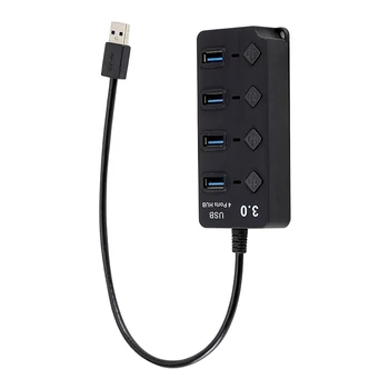 

4 Ports USB 3.0 Hub Splitter with Independent Switch for Computer PC Laptop Mulit-function Extension Tools High Quality
