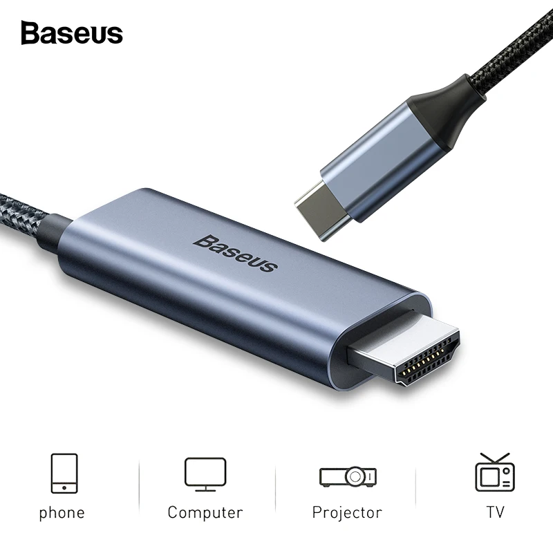 

Baseus USB C HDMI Cable Type C to HDMI Thunderbolt 3 for MacBook Samsung S10 Xiaomi mi 9 Huawei P30 Pro USB C PD 4K HDMI Adapter