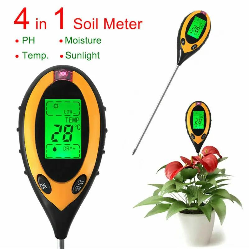 

4 in 1 PH Soil Tester Water Moisture Sunlight Test Meter For Garden Flower Plant