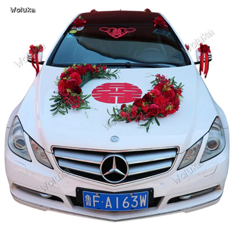 Украшение автомобиля полумесяц свадебное оформление автомобиля набор свадебный автомобиль поплавок команда искусственная Роза CD50 Q03