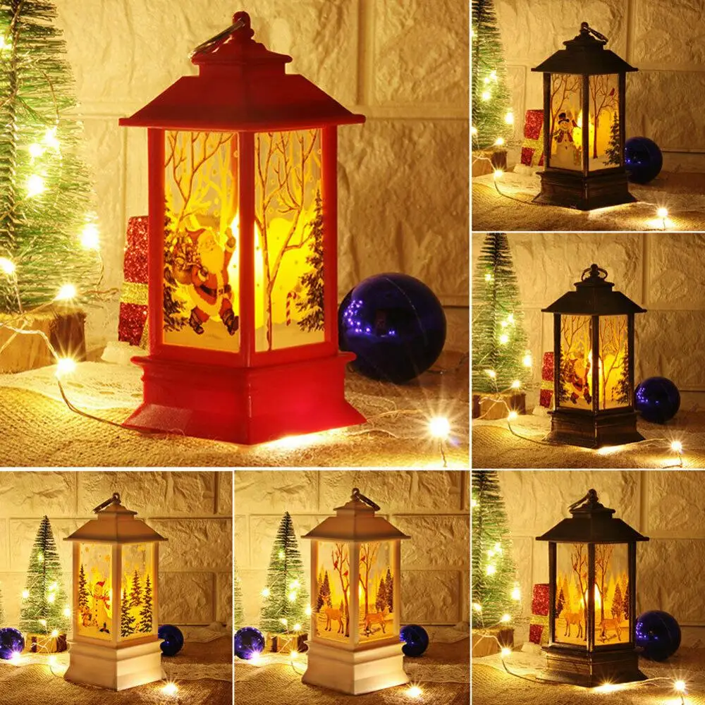 Светодиодный фонарь, чайный светильник, фонарь, рождественские украшения для дома, Санта-олень, светильник со снеговиком, Navidad, украшение на год, FY0104
