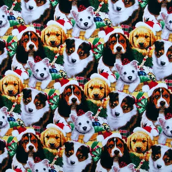 

1 yard Cotton Woven Fabric - Lovely dogs, clothing bedding handmake fabric (width=108cm)