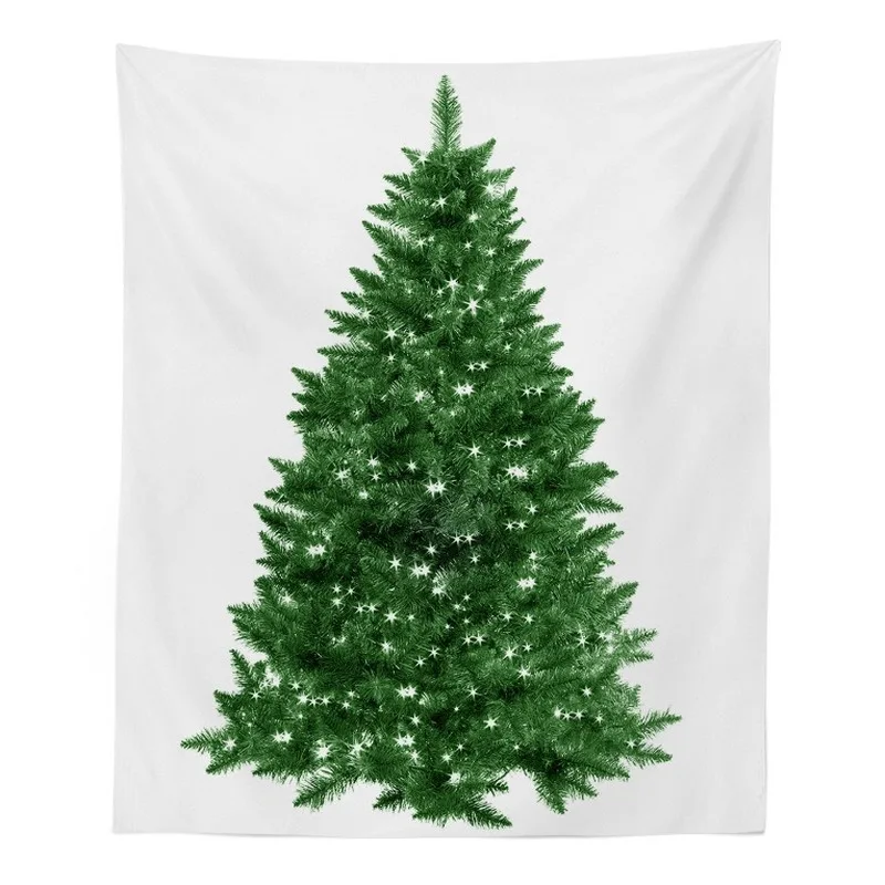 Рождественская Зеленая елка печать настенный гобелен пляжное покрытие хиппи скатерть для домашнего декора 3 размера