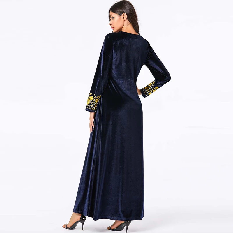 Vestidos Arabes бархатное Абая турецкое исламское арабское длинное мусульманское платье Кафтан Дубай Кафтан Tesettur Elbise Robe Longue хиджаб платье