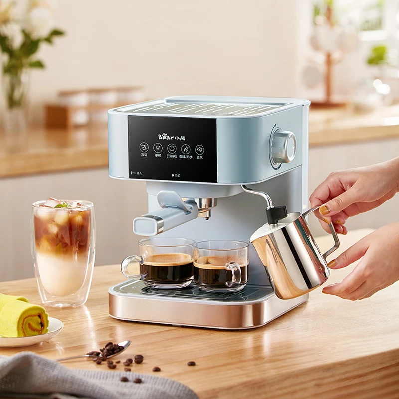 espresso Coffee Machine Semiautomatic Small Steam Type 15Bar Milk Steamer Coffee Pot