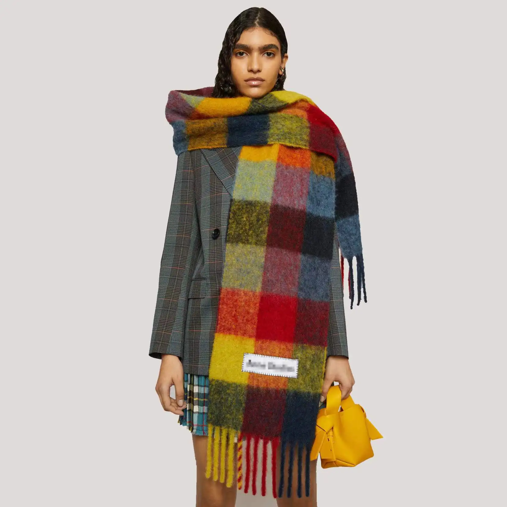 best halloween costumes 2022 new autumn and winter multicolor thickened Plaid women's scarf AC the same length warm shawl for men and women's scarves A1 all black halloween costumes