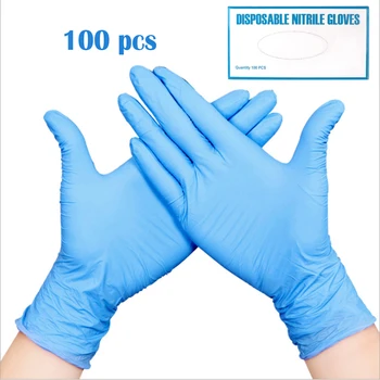 

100pcs Protective Gloves Disposable Nitrile Gloves Food Grade Material Hands Protection Household Cleaning Experiment Gloves