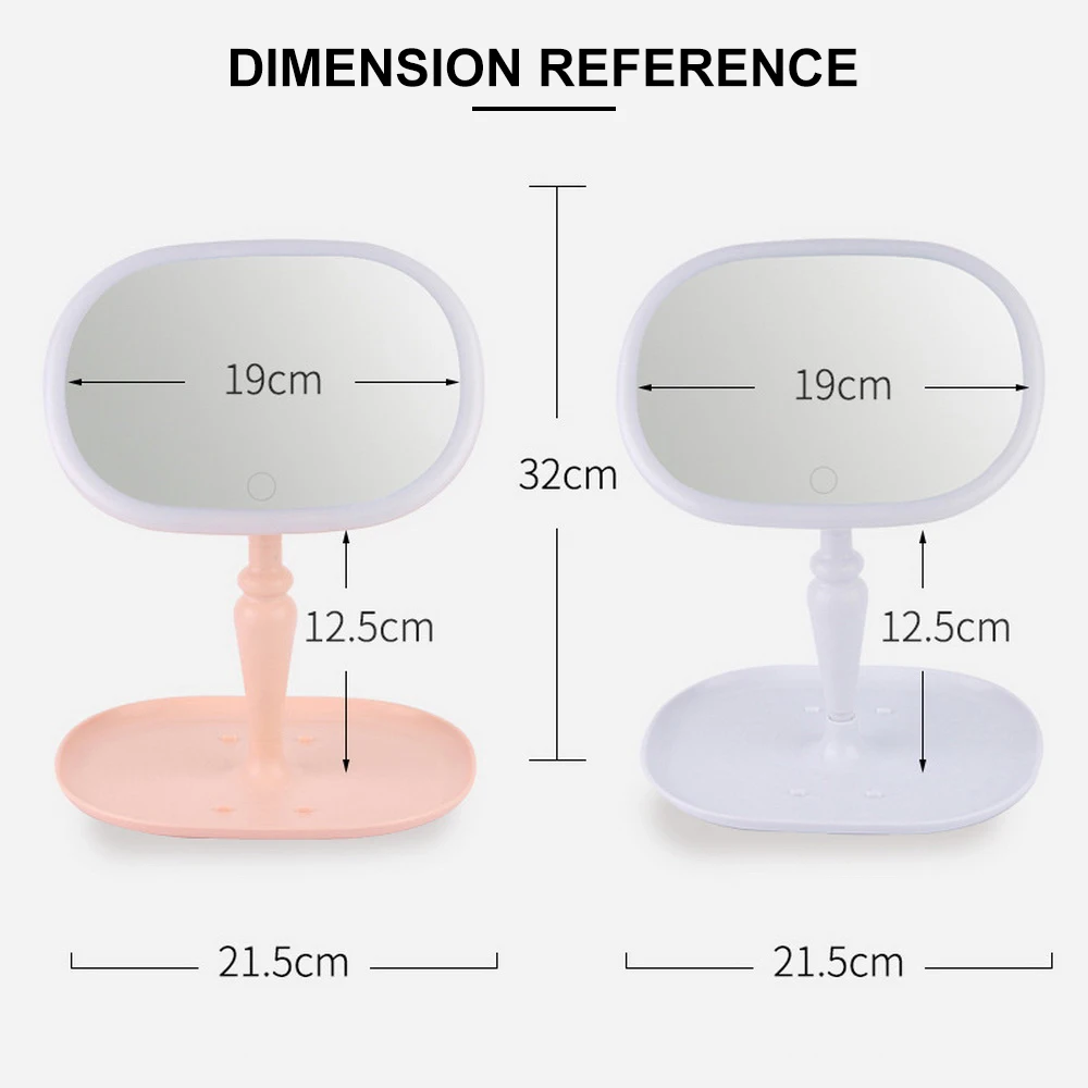 Зеркало с подсветкой для макияжа трехцветный плавное Затемнение ЖК-зеркало для хранения Перезаряжаемые Настольный светодиодный зеркало для макияжа Горячая Съемная косметическое зеркало