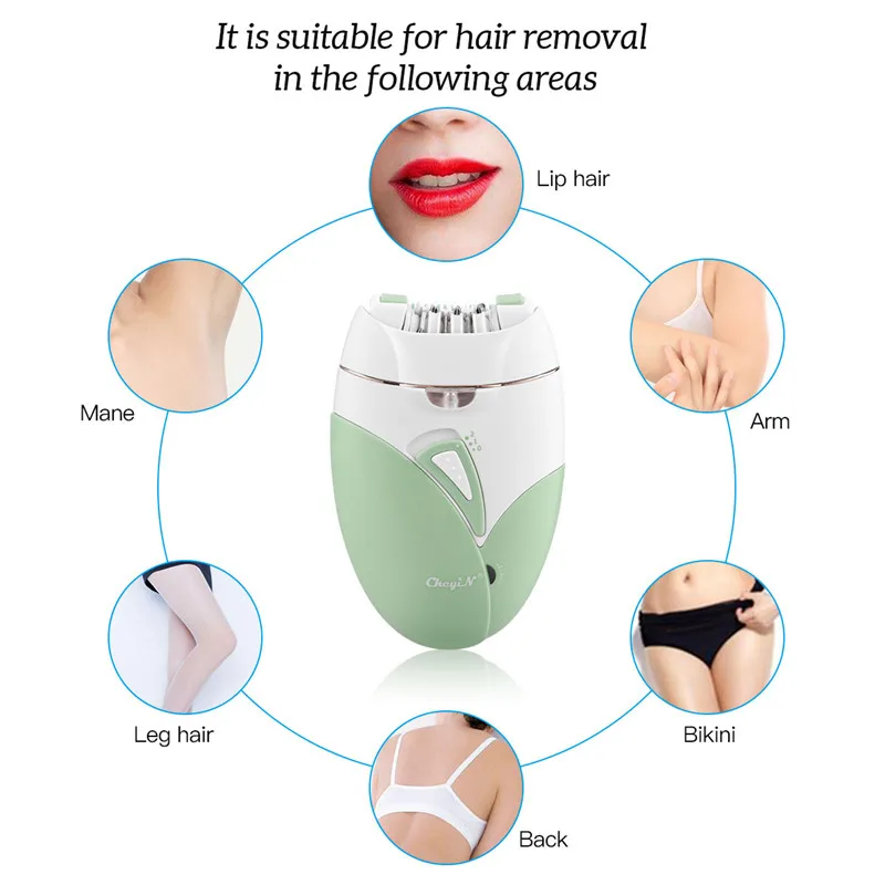 CkeyiN Rechargeable Women Epilator Electric Female Epilator Face Remover Hair Removal Bikini Trimmer Legs Body Depilatory hair removal epilator
