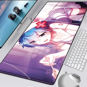 

Hatsune Miku Anime Mousepad 900x400x2mm Cute Gaming Mouse Pad Cartoon Large Sexy Big Gamer Mat Computer Keyboard Desk Play Mats