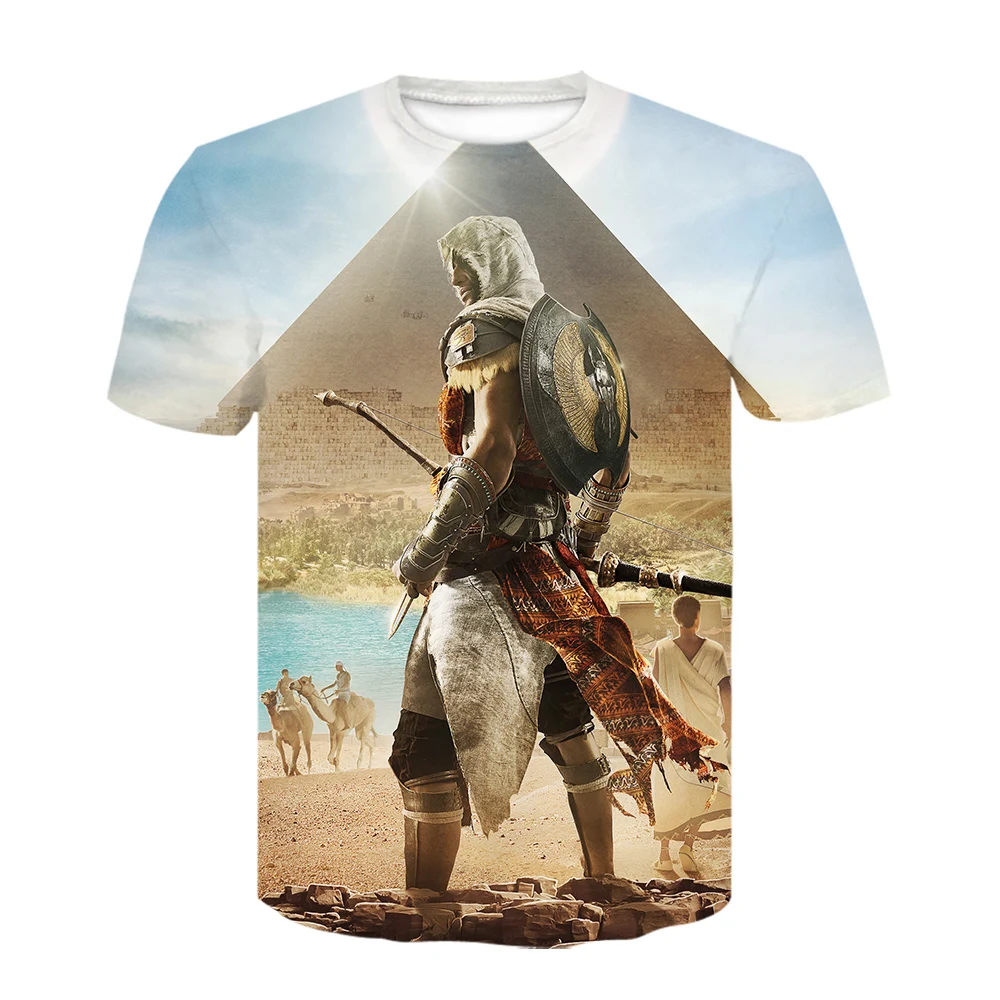 D-754 Повседневная мужская Assassins Creed футболка Веселая футболка с короткими рукавами с 3D принтом летние футболки в стиле хип-хоп белая рубашка мужские рубашки - Цвет: D-754