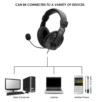 

New 3.5mm plug On-ear Wired Headphone Stereo Surround Gaming Headset Earphone with Mic Support Volume Control for Desktop