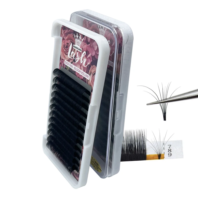 

MASSCAKU Easy Fan Eyelash Blooming Russian Volume Lash One Second Rapid Blooming Eyelash Extension Lashes for professionals