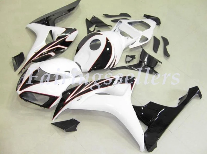 Литьевая Форма ABS Полный комплект обтекателя Подходит для Honda CBR1000RR 06 07 2006 2007 1000RR Обтекатели глянцевый черный - Цвет: Black White Red Line