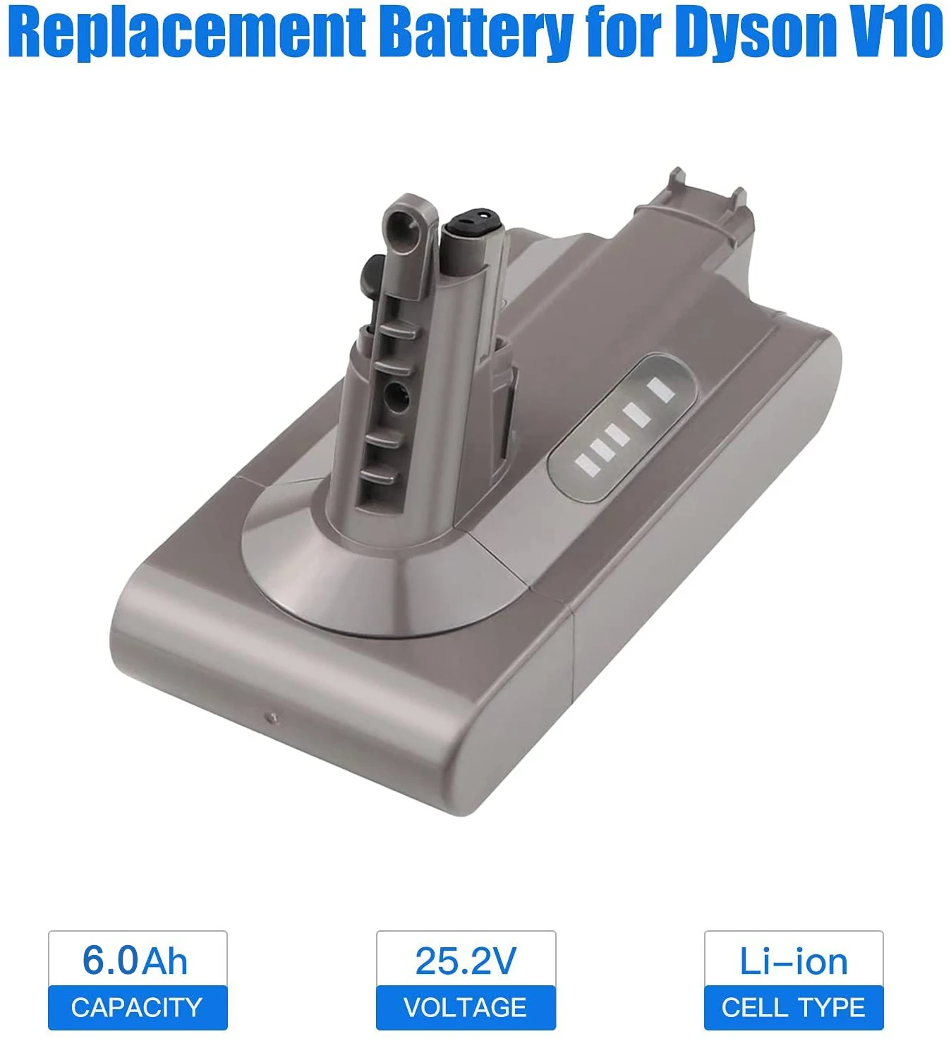 Bateria para Dyson Aspirador de pó Powtree Bateria Cyclone Absoluto Animal Motorhead Series V10 25.2v 6000mah - Image 2