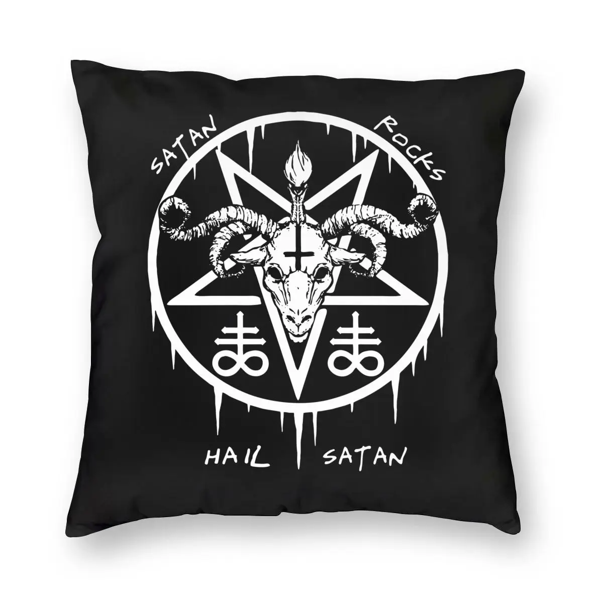 

С надписью «Hail Satan» сатана, подушка для дома, декоративная подушка для дома, декоративная подушка, подушка для дома, двусторонняя печать