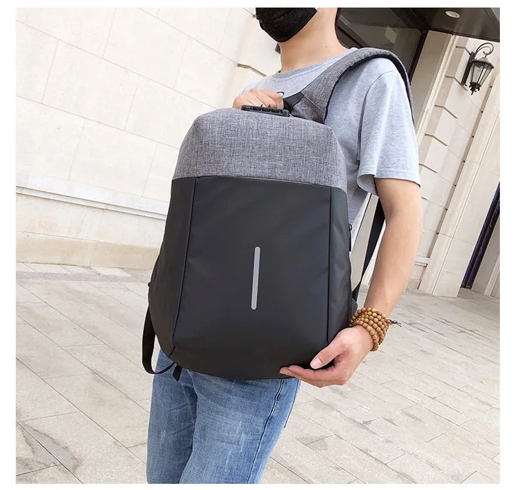 

Multi function anti-theft backpack with lock business travel computer bag large capacity USB backpack 16 inch student bag