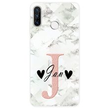 Marble Luxury Custom DIY Name Case For Huawei Y5P Y6P Y8P P40 P30 P20 Lite E Pro PSmart Plus 2019 2020 Honor 9S 8X Silicone Case