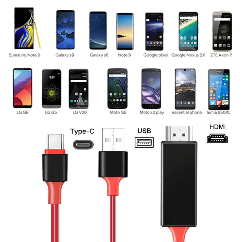 AHHROOU USB C к HDMI 4K кабель адаптер Тип C HDMI Thunderbolt 3 для huawei mate 20 macBook pro pro galaxy S9 HDMI USB-C