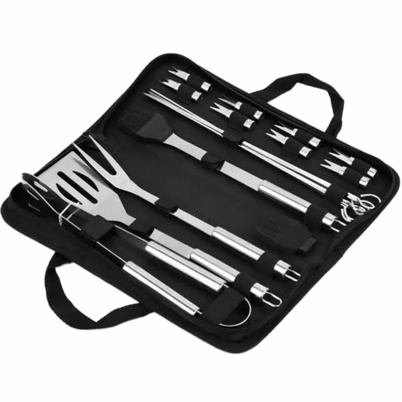 

20Pcs Barbecue Bbq Tools Grill Tool Set Stainless Steel Bbq Grill Tool Kit Bbq Accessories Kit with Bag