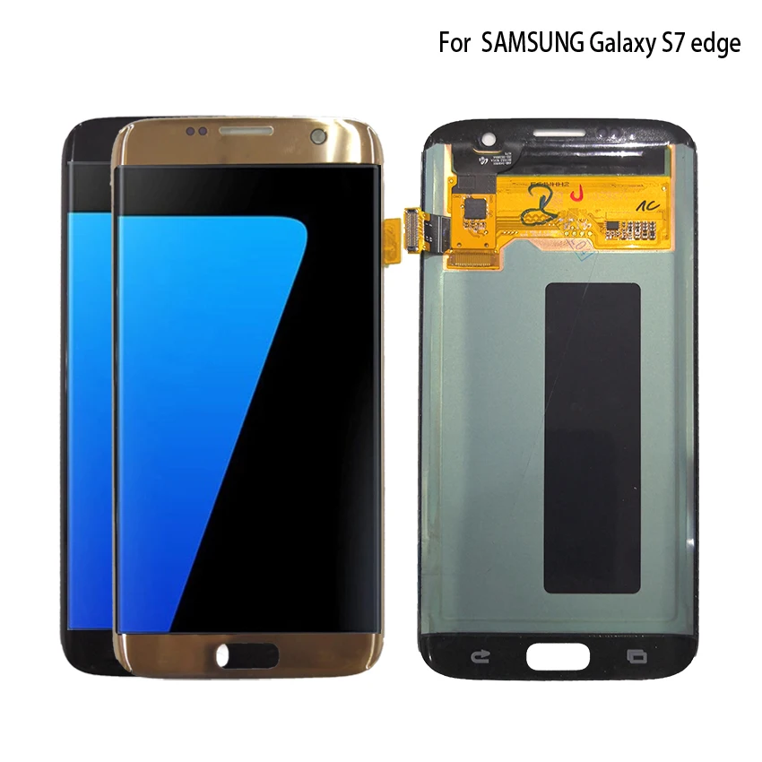 Лучший AMOLED дисплей для SAMSUNG Galaxy S7 edge ЖК-дисплей G935 G935F сенсорный экран дигитайзер Запчасти для телефонов OLED дисплей