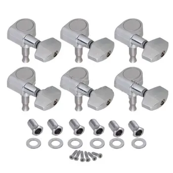 

Electric Parts Tuning Peg Guitar Tuning Pegs Durable Chrome 3R&3L Machine Heads Inline Tuner Tuners Keys Right Hand Round Head