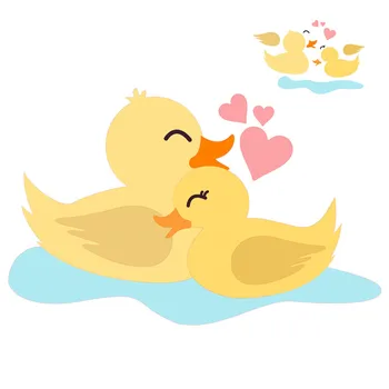 

YaMinSanNio Cute pair of little yellow ducks Metal Cutting Dies Scrapbooking Card Making Embossing Stencil Die Cut Template 2019