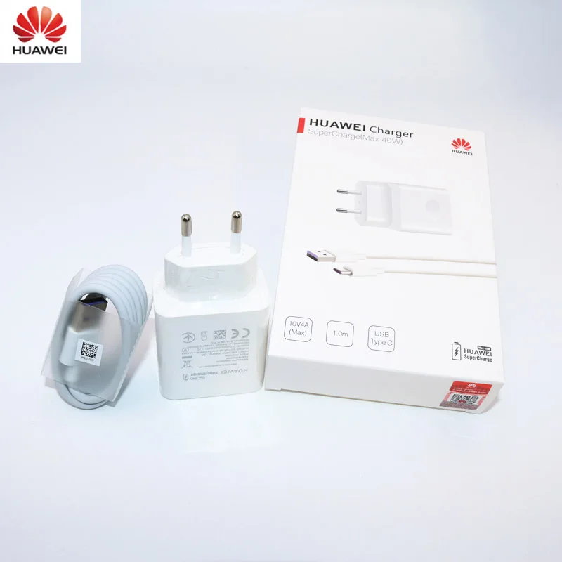 Зарядное устройство huawei 40 Вт,, 10V4A, супер зарядное устройство, EU зарядный адаптер, 5A, USB type c кабель для nova 5 5t 5 pro mate 30 pro p20 p30 pro