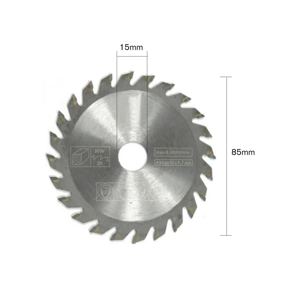 36/24 зубья Циркулярная Пила TCT лезвие колеса диски TCT сплав Деревообработка Многофункциональный пилы для резки дерева и металла 85x15 мм