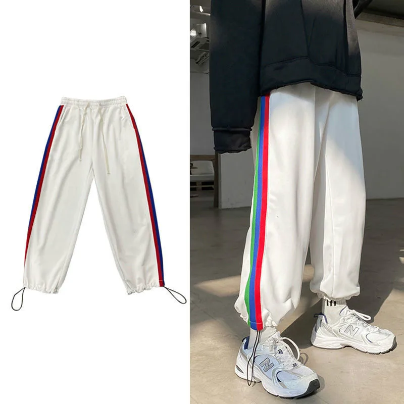 

2021 Men's Striped Printing Casual Pants Fashion Harem Pants Hip Hop Trousers Streetwear Loose Joggers Sweatpants Size M-5XL
