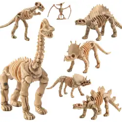 12 шт./компл. Пластиковая Фигурка динозавра моделирование реалистичный Скелет динозавр фигурки обучающая игрушка Коллекция