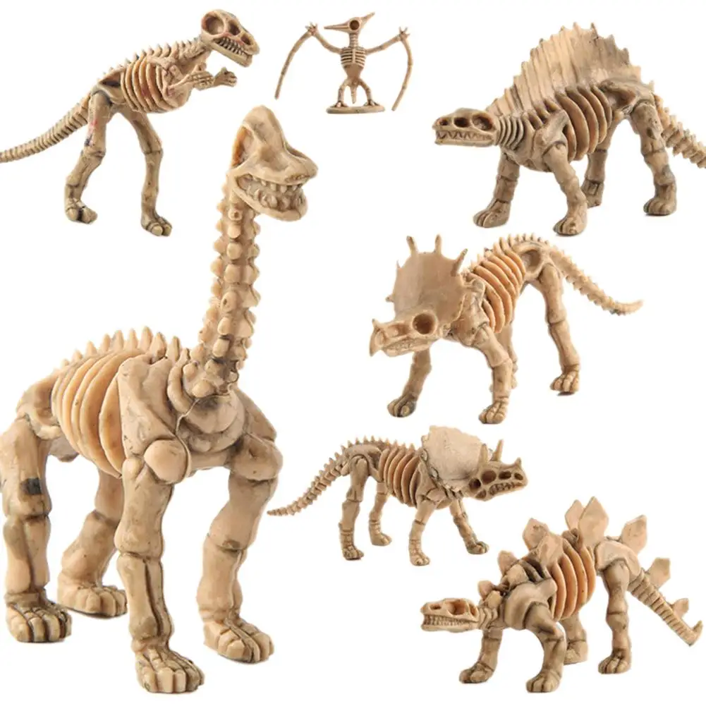 

12pcs/Set Plastic Dinosaur Model Simulation Lifelike Skeleton Dino Figures Educational Toy Collection