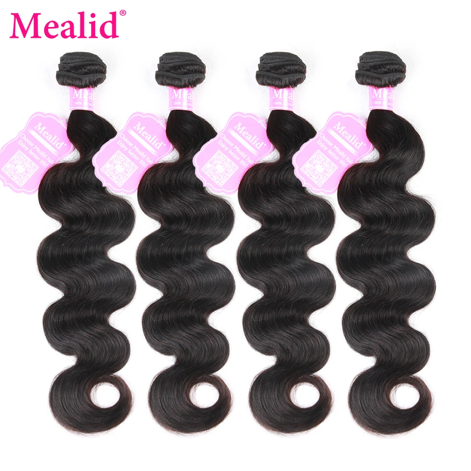 Mealid Peruvian Body Wave Hair Bundles Extensions 3 4 Bundles Non-Remy Natural Color 10-30inch 100 Human Hair Weaving Mealid Peruvian Body Wave Hair Bundles Extensions 3 4 Bundles Non-Remy Natural Color 10-30inch 100 Human Hair Weaving