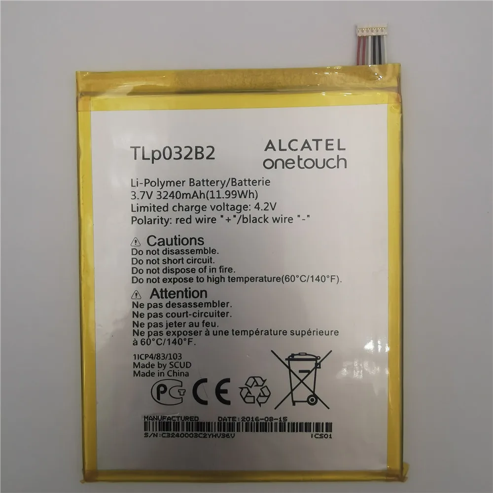 Аккумулятор TLp032B2 TLp032BD 3240 мАч для планшета ALCATEL Onetouch Pop 7 P310A P310 Pixi 9006 Вт встроенный