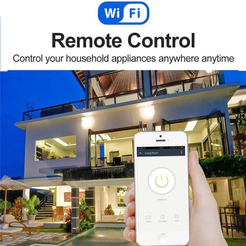 Универсальный умный дом ЕС вилка беспроводной wifi Пульт дистанционного управления розетка Голосовое управление умная розетка питания Поддержка Google Home