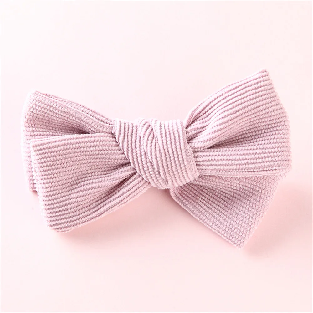 17 шт./лот вельветовые повязка на голову с бантом для девочек, однотонная головной убор лента для волос для детей милые аксессуары для волос с бантом эластичного нейлона headands