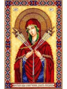 

Av-296 set for embroidery with beads 'abris art' icon 'богородицы' semistrelnaya ', 19*29 cm