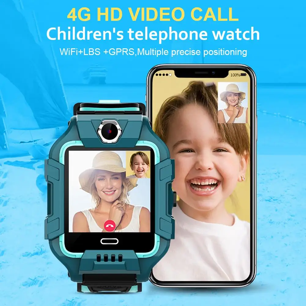  Kinder Uhr 4G Video Anruf Smart Uhr GPS Positionierung Armbanduhr Sport Fitness Tracker Kinder Smar